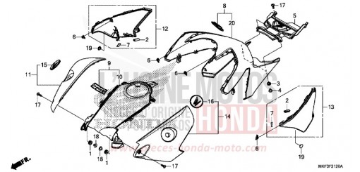 COUVERCLE CBR1000RAJ de 2018